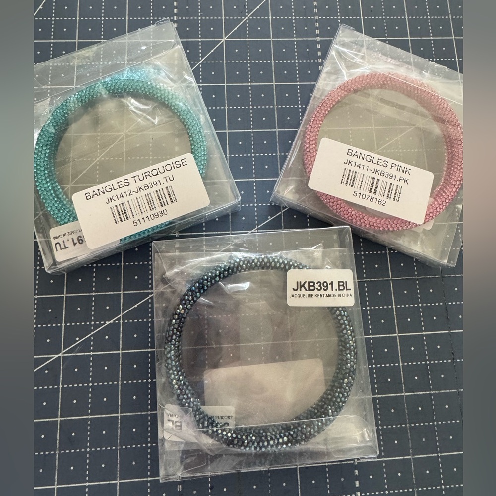 Jacqueline Kent rhinestone bangles!! Set of 3 (2 in each box) BRAND NEW!!